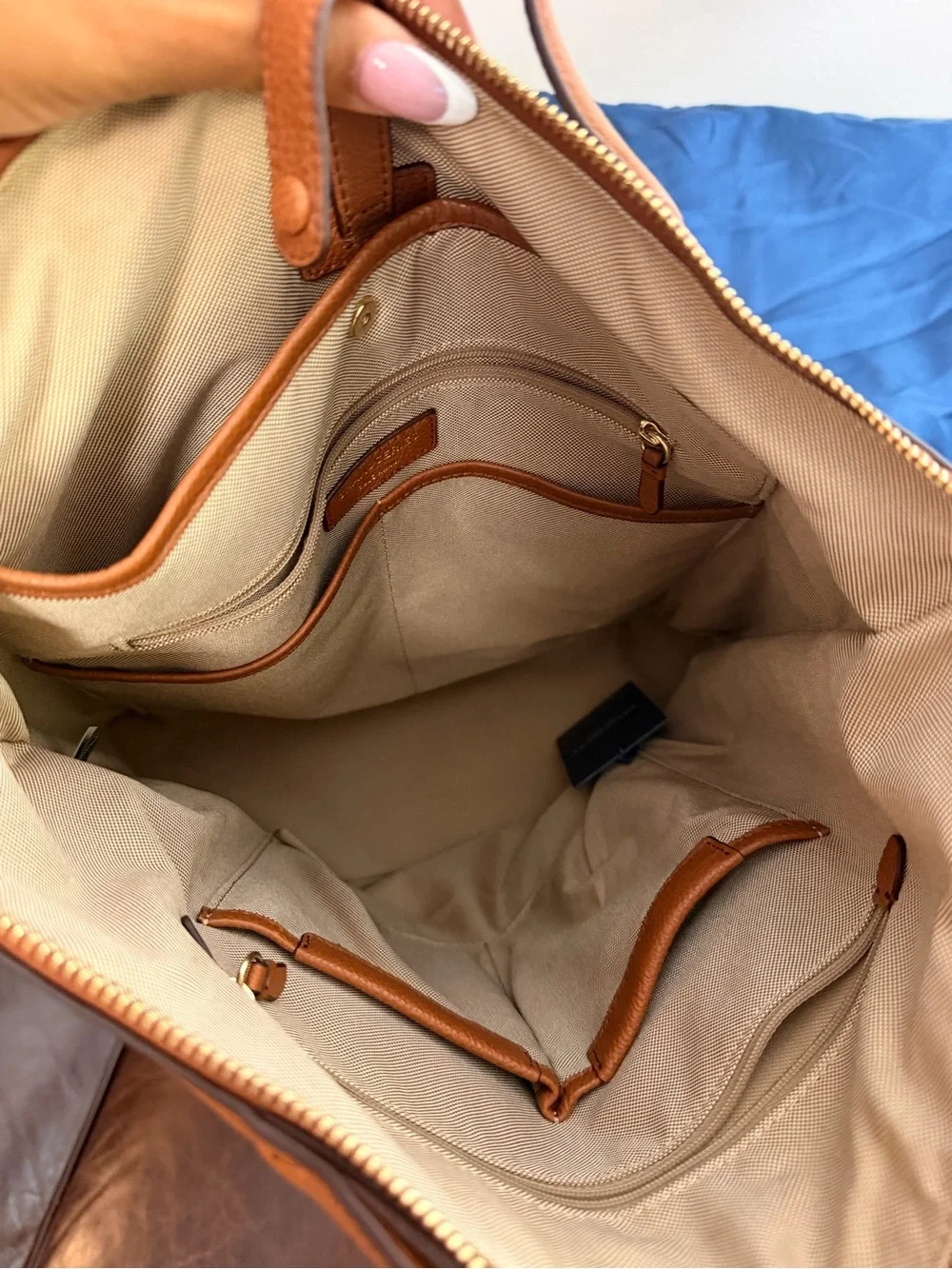 Cole Haan Tan Leather Convertible Backpack Tote